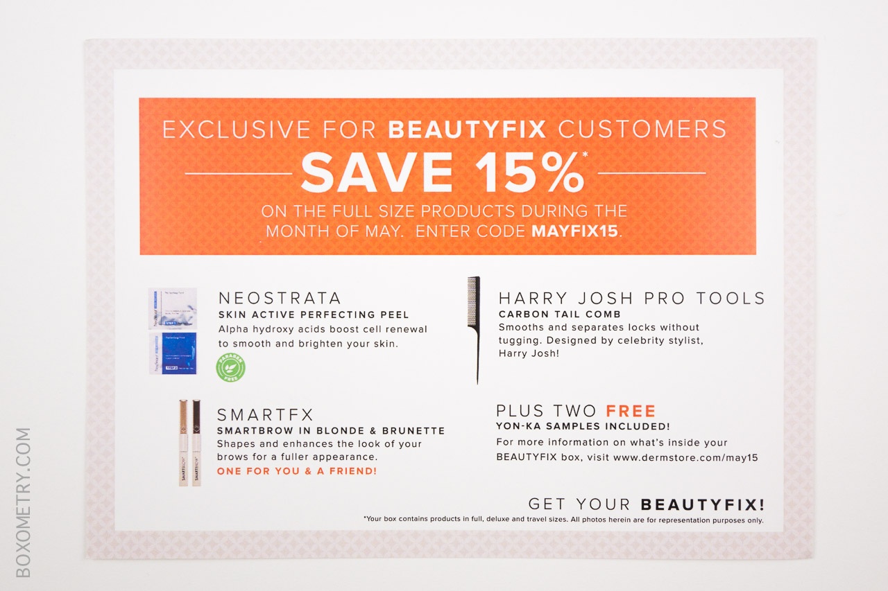 BeautyFIX Box May 2015 Detail Card Back