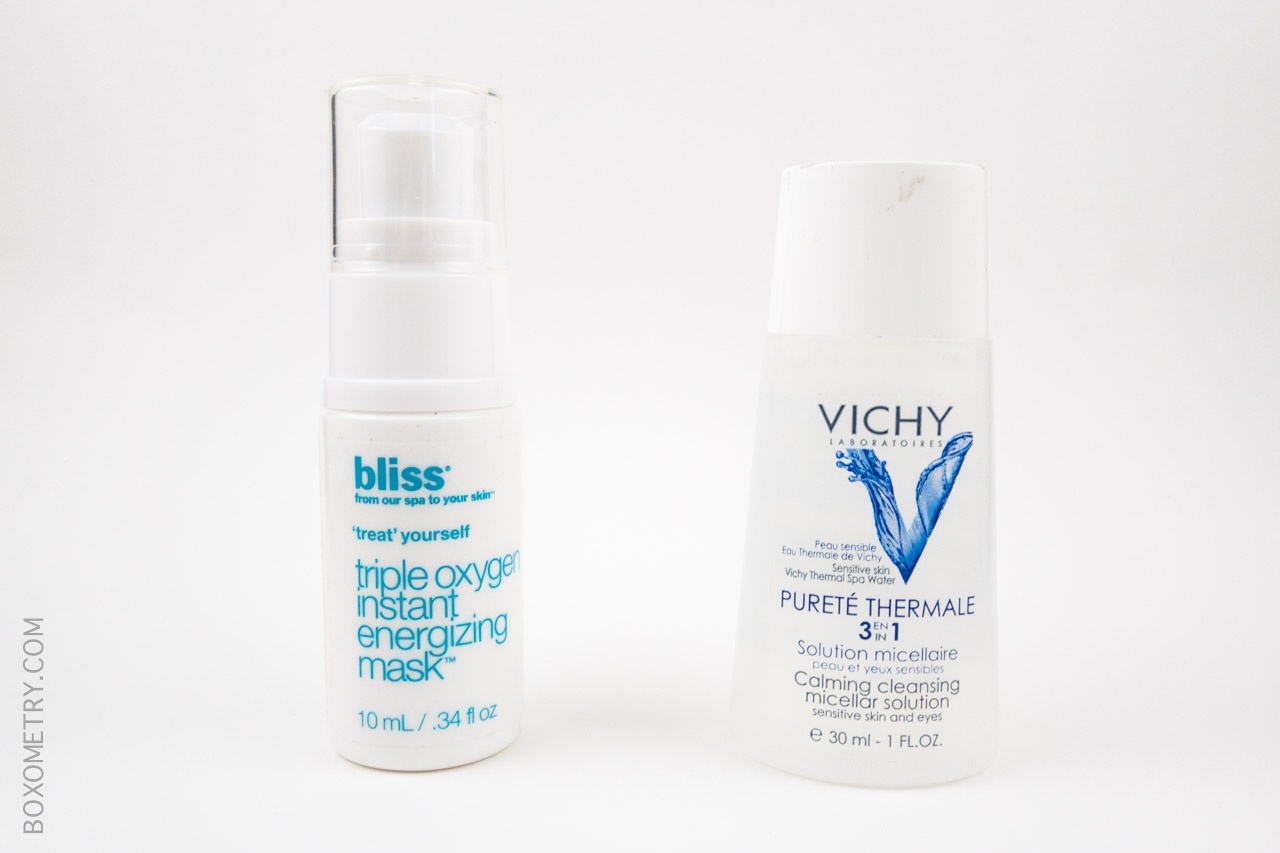 Boxometry BeautyFIX July 2015 Review - Bliss Triple Oxygen Instant Energizing Mask and Vichy Purete Thermale 3-in-1 Cleansing Solution