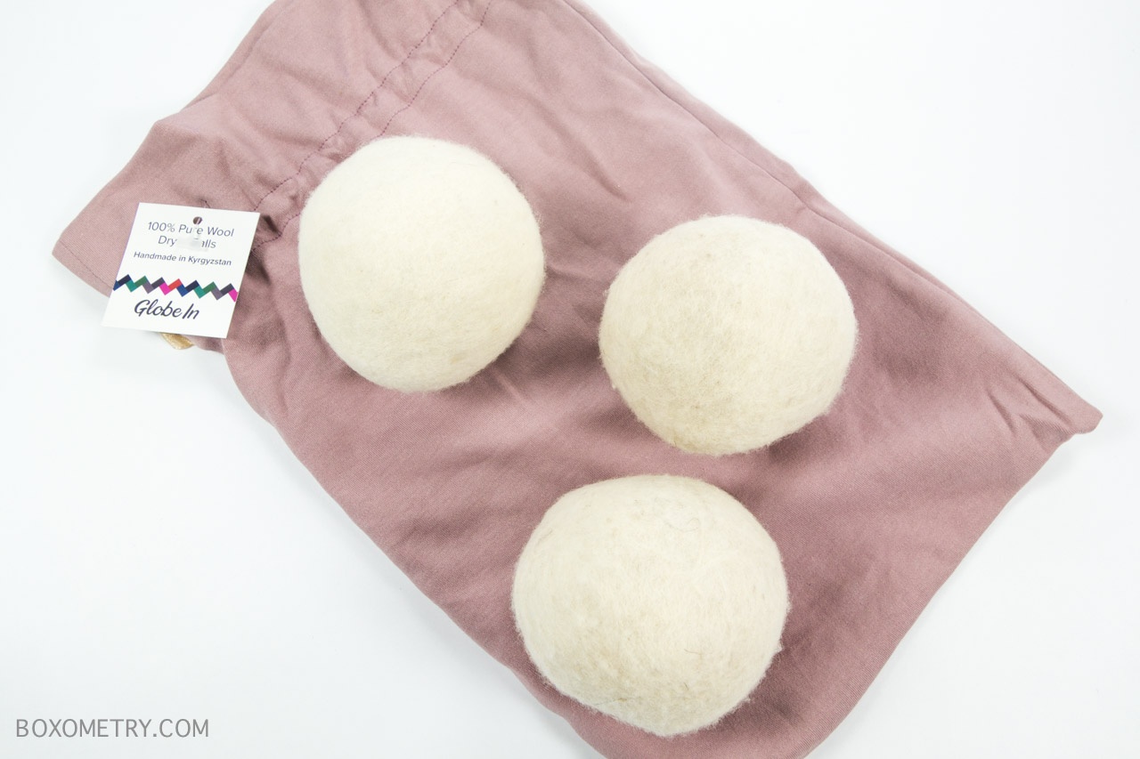 Boxometry GlobeIn Artisan Box August 2015 Review - Wool Dryer Balls and Organic Cotton Bag