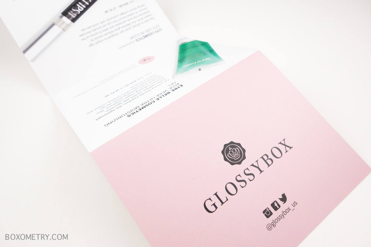 Boxometry GlossyBox June 2015 Review - Detail Card