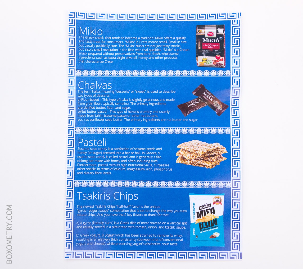 Boxometry July 2015 GreekPack Review - Detail Card Back