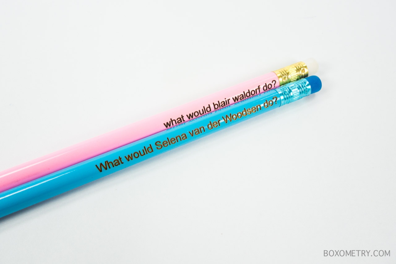 Boxometry Kairos September 2015 Review - What Would Blair Waldorf Do? Pencil Set (BaymoonStudio)