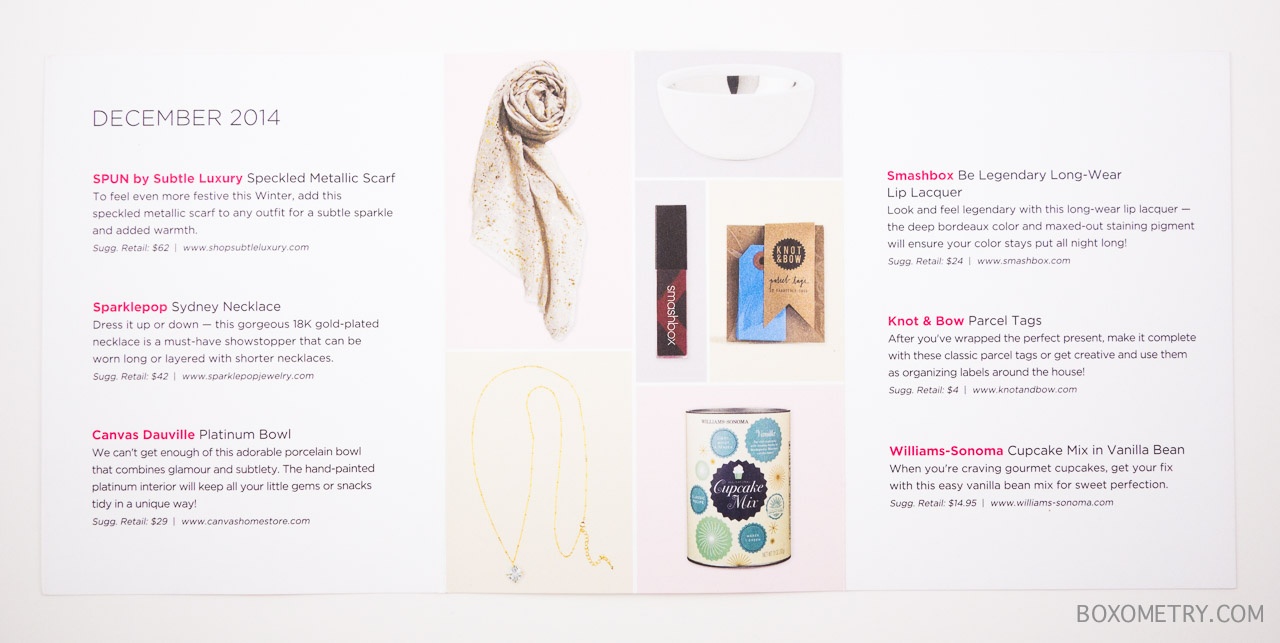 Popsugar Must Have December 2014 Detail Card